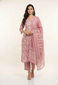 Pure Cotton Three Piece Dupatta Set  CS0294