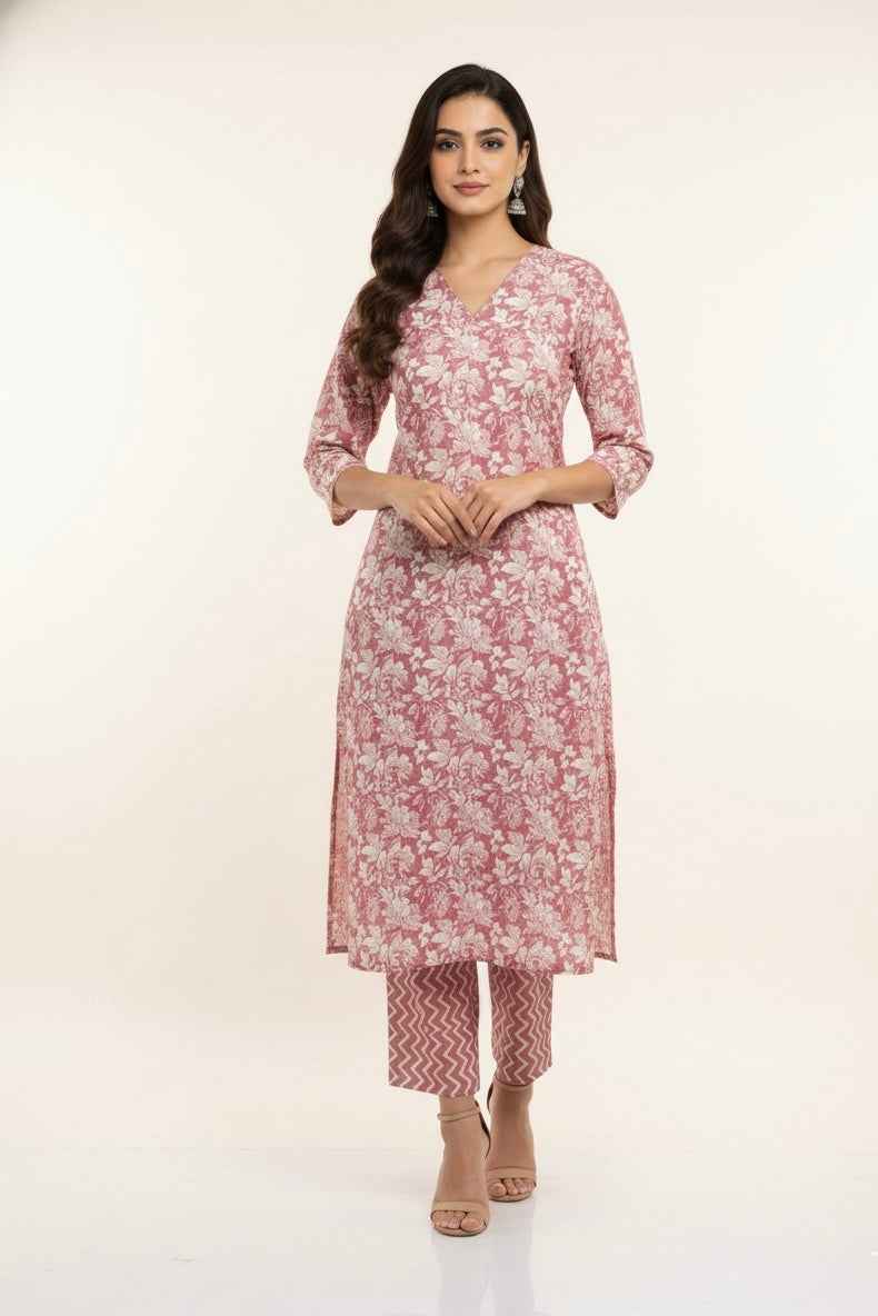 Pure Cotton Three Piece Dupatta Set  CS0294