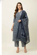 Three Piece Pure Cotton Angrakha Style Dupatta Set ANG006