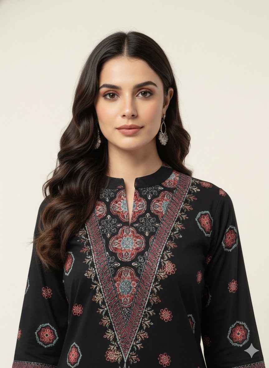 Pure Cotton Three Piece Dupatta Set CS0295