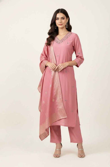 Pure Three Piece Dupatta Set  CS0291