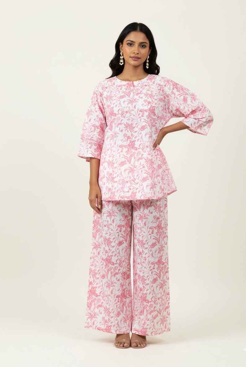 Pure Cotton Floral Print Co Ord Set