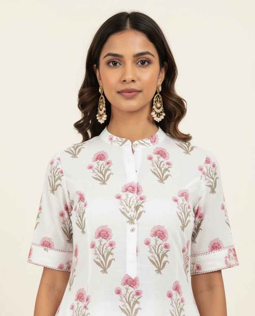 Pure Cotton Floral Print Co Ord Set