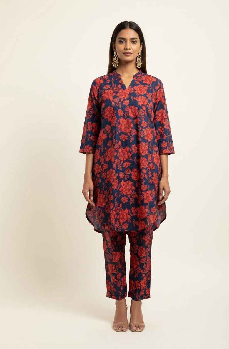 Pure Cotton Floral Print Co Ord Set