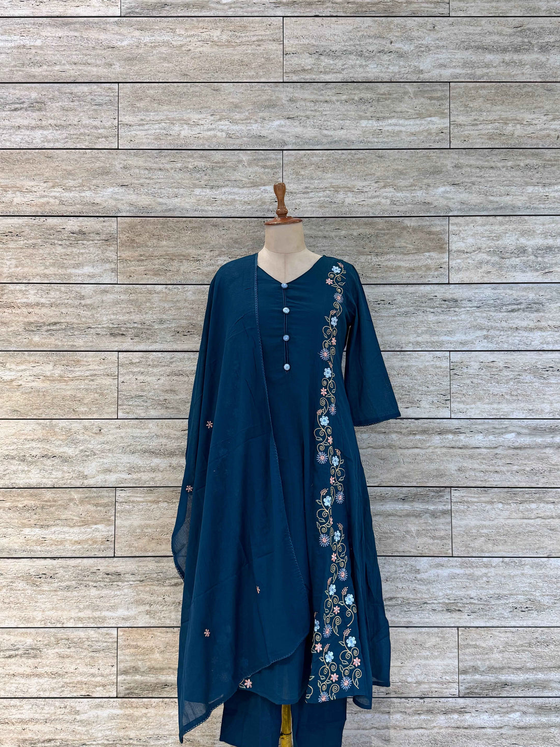 pure mul cotton dupatta set