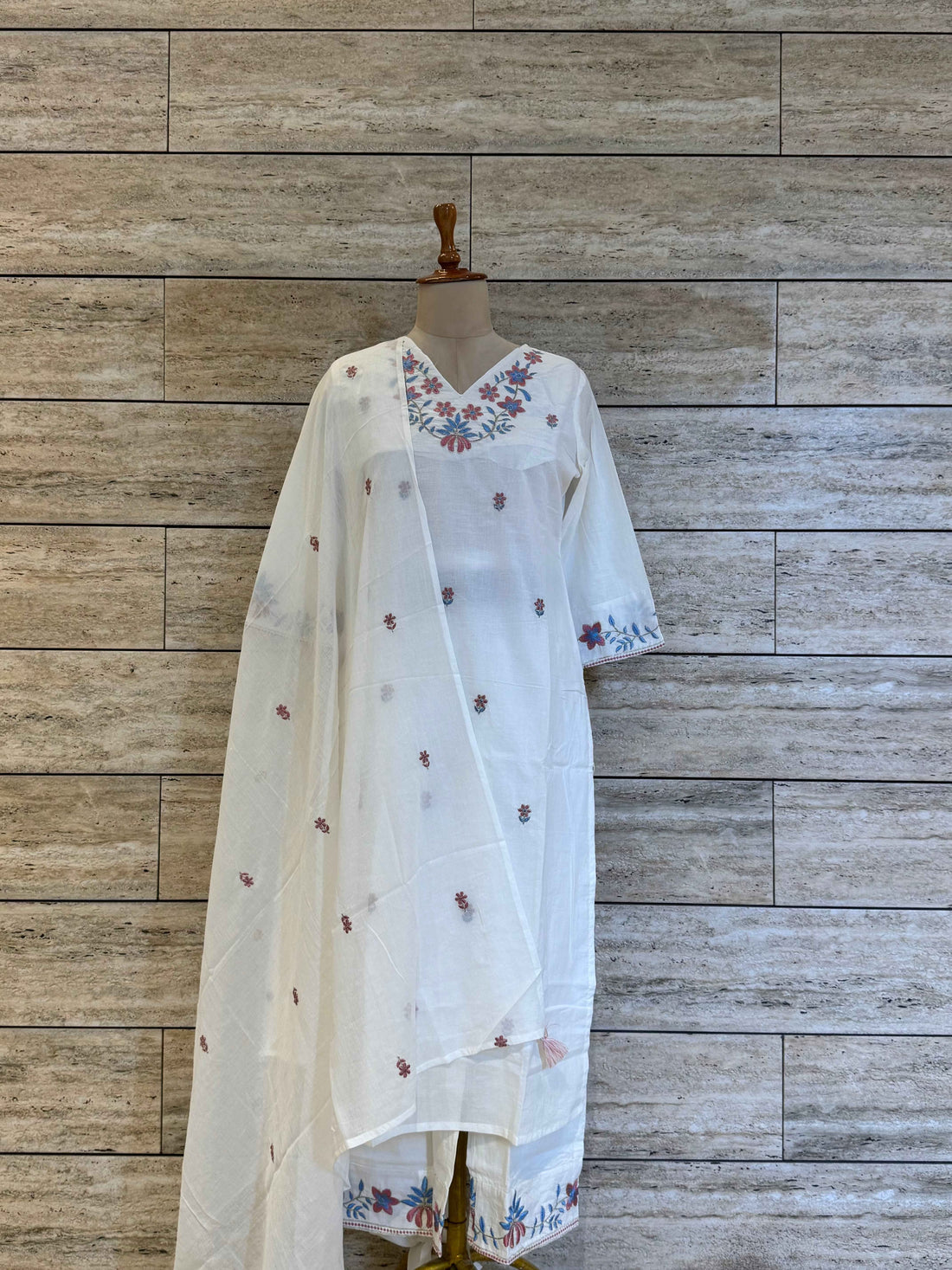 pure mul cotton dupatta set