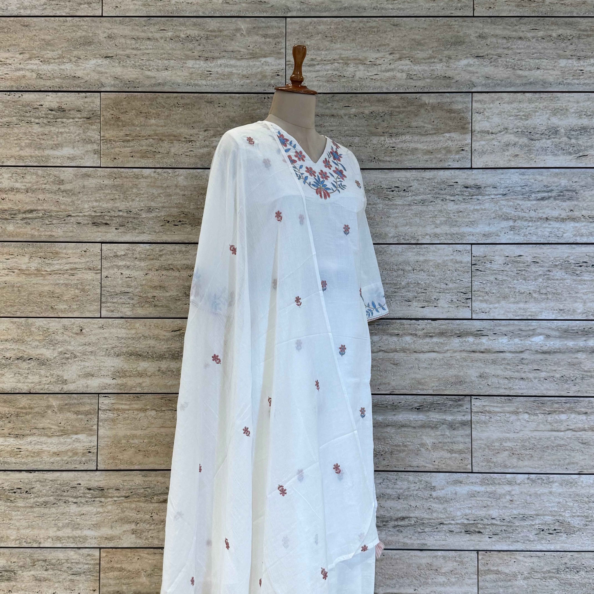 pure mul cotton dupatta set