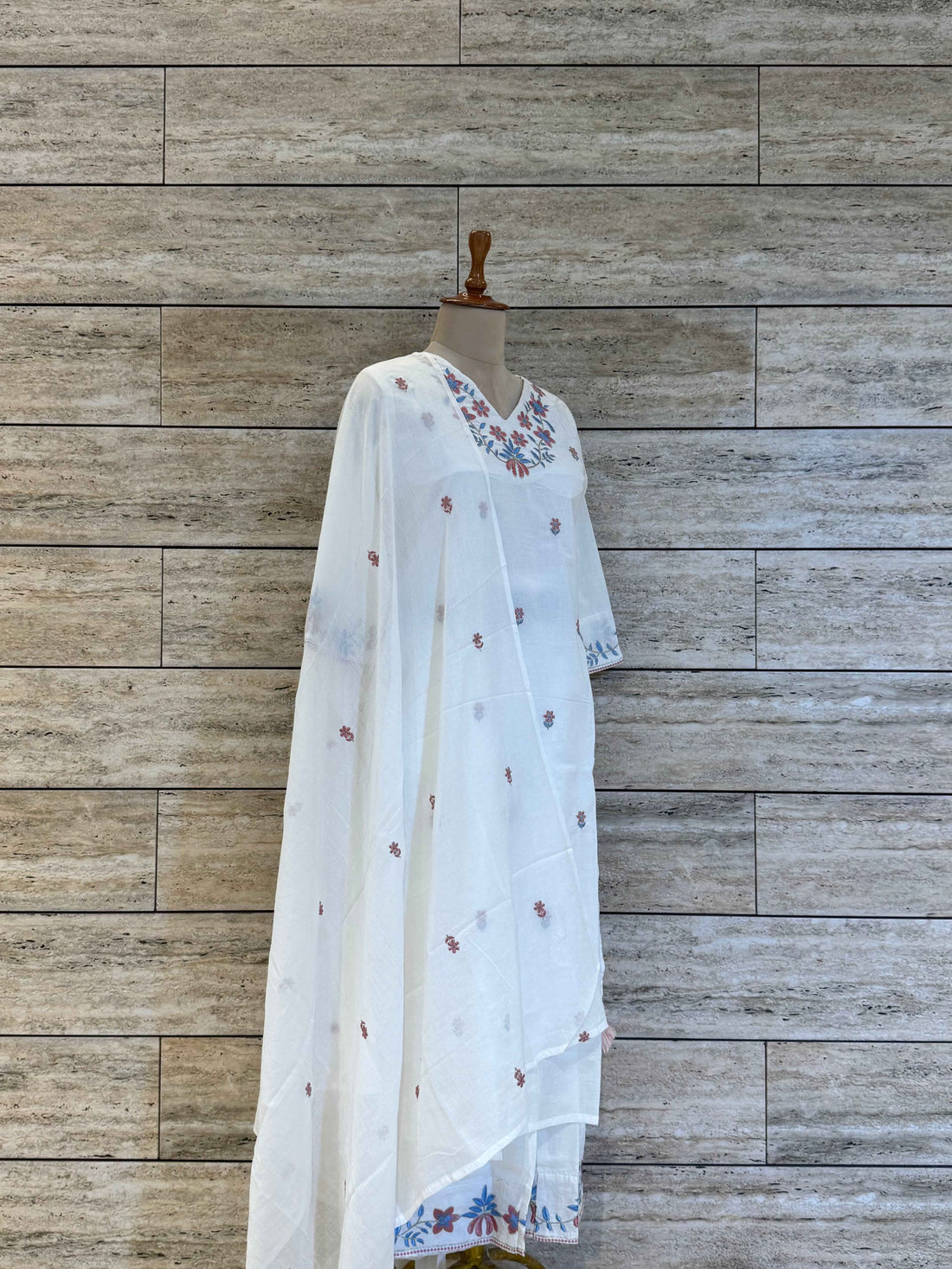 pure mul cotton dupatta set