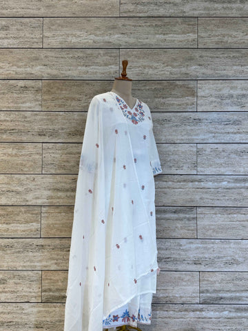 pure mul cotton dupatta set