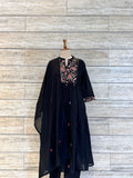 pure mul cotton dupatta set with embroidery