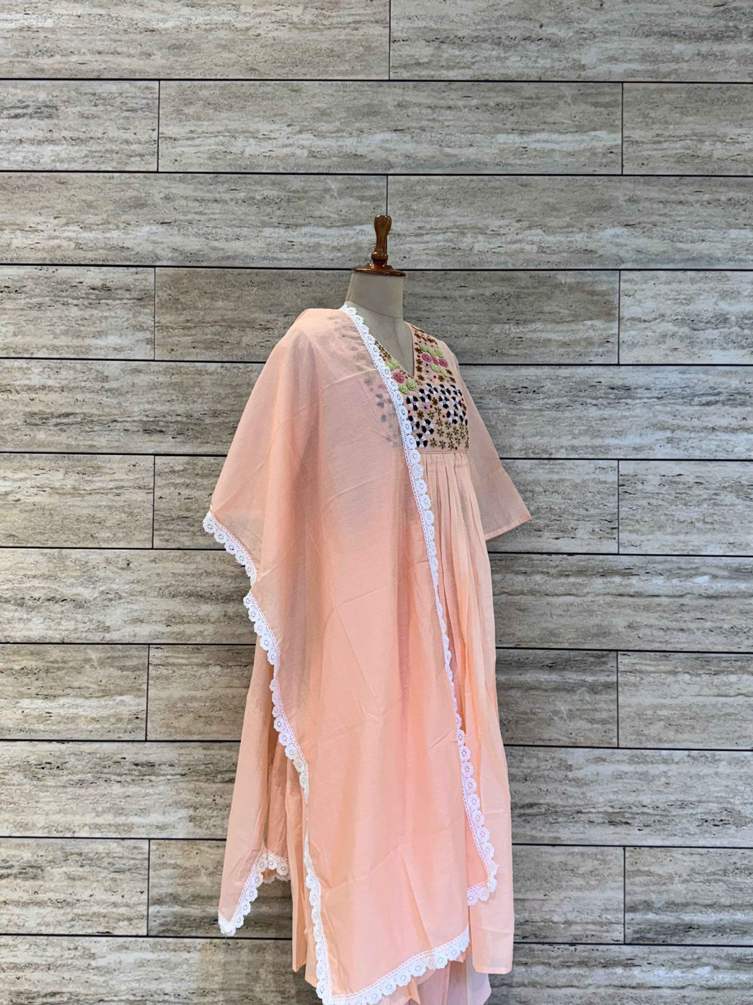 Pure Mul Cotton Three Piece Dupatta Set