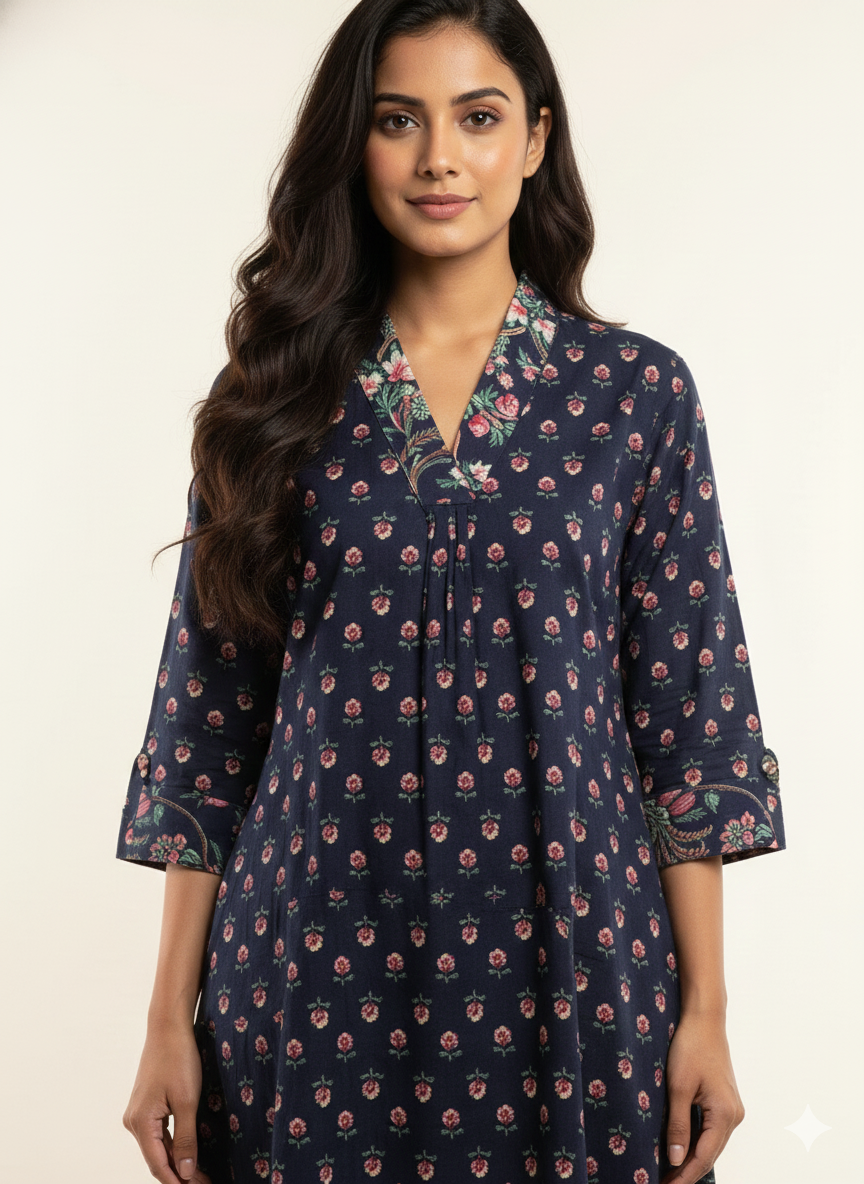 Pure Cotton A Line Two Piece With Palazzo