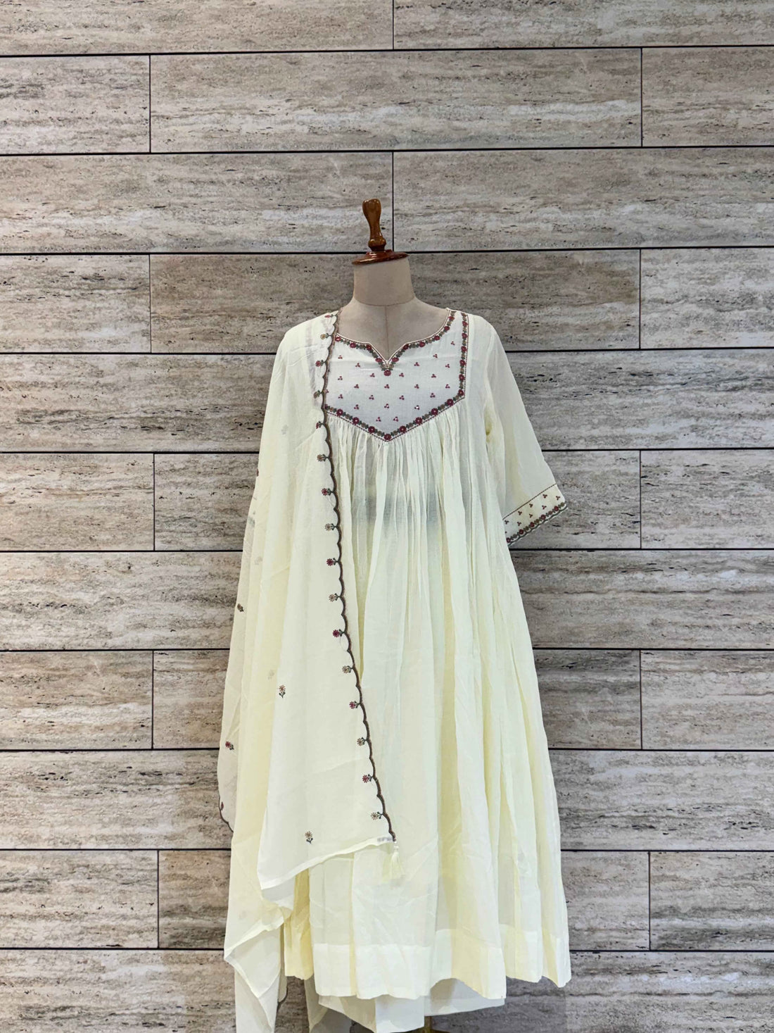 Pure Mul Cotton A Line Dupatta Set