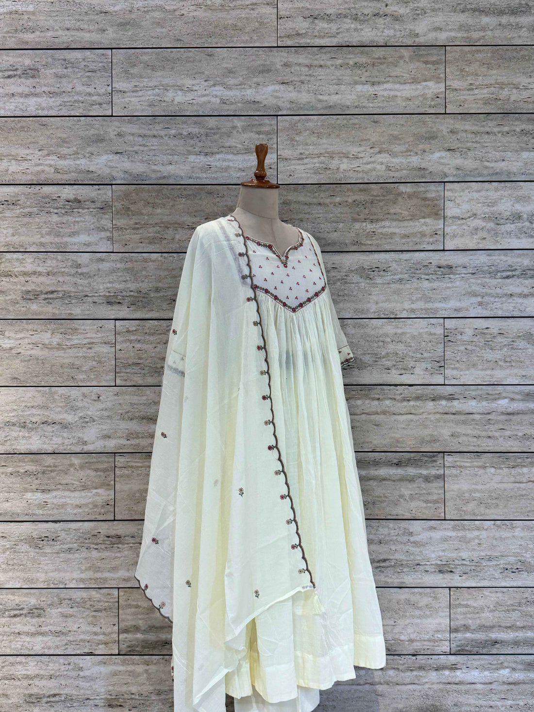 Pure Mul Cotton A Line Dupatta Set