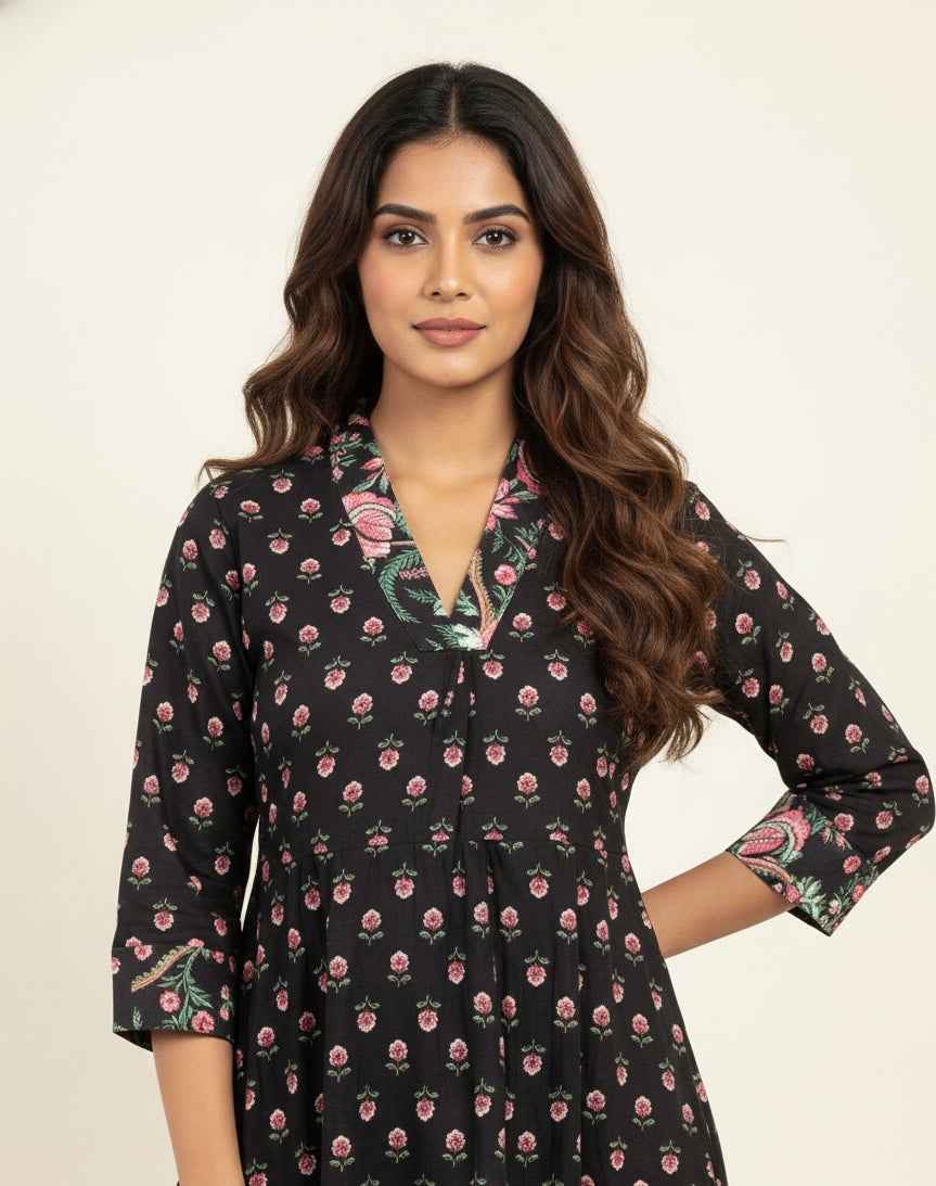 Pure Cotton A Line Two Piece With Palazzo