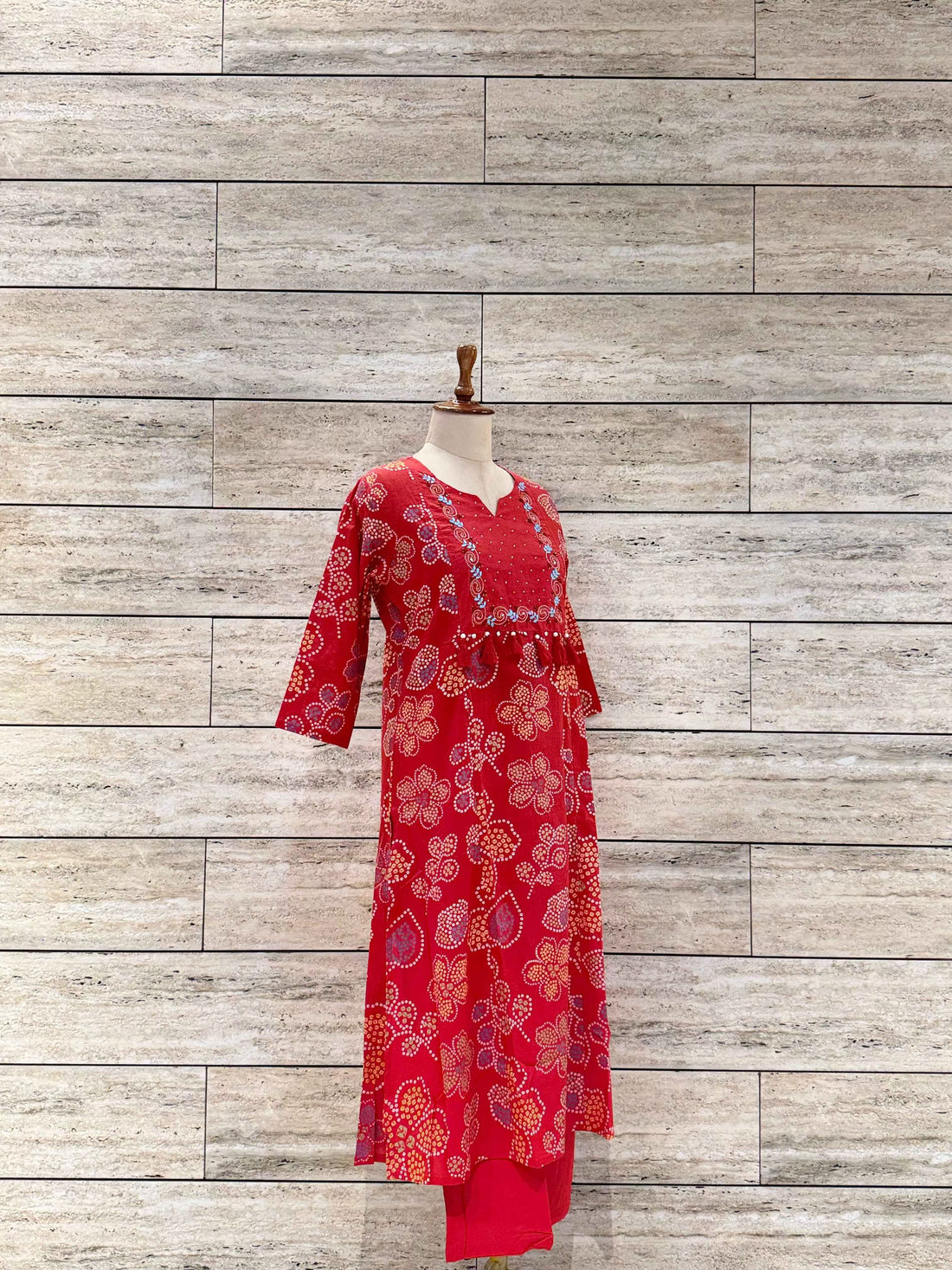 Pure Cotton Bandhez Print Kota Doriya Suit