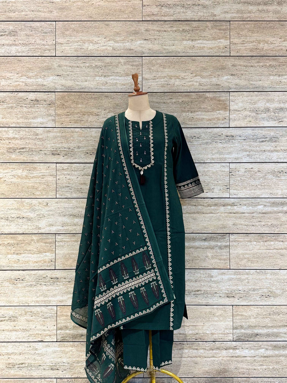 Pure Cotton With Embroidery Dupatta Set