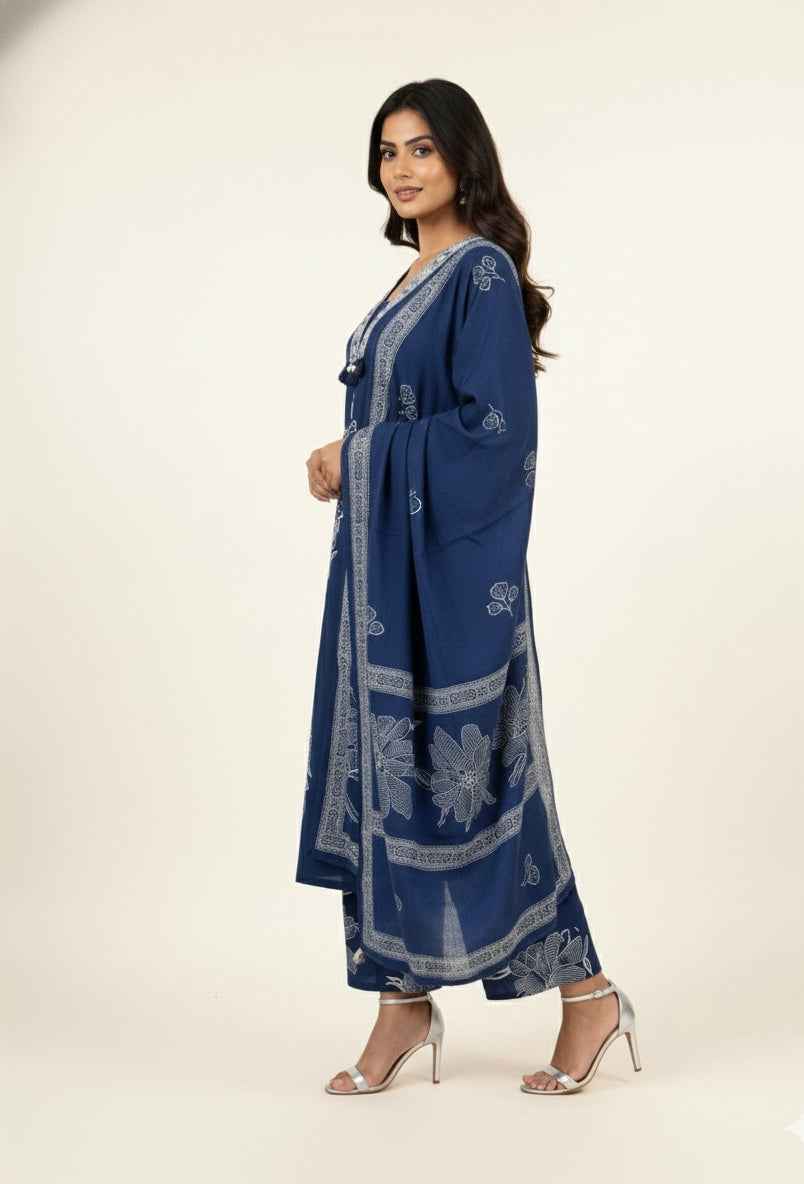 Pure Cotton Three Piece Dupatta Set