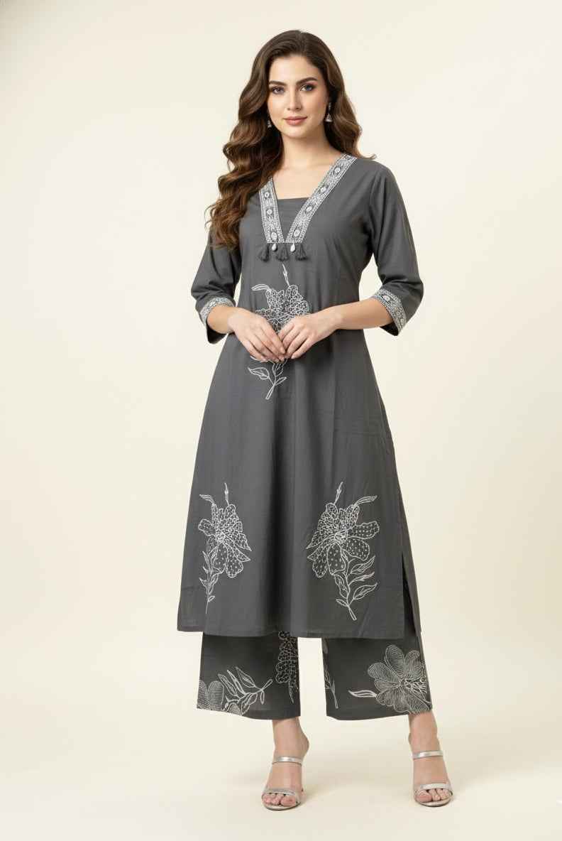 Pure Cotton Three Piece Dupatta Set