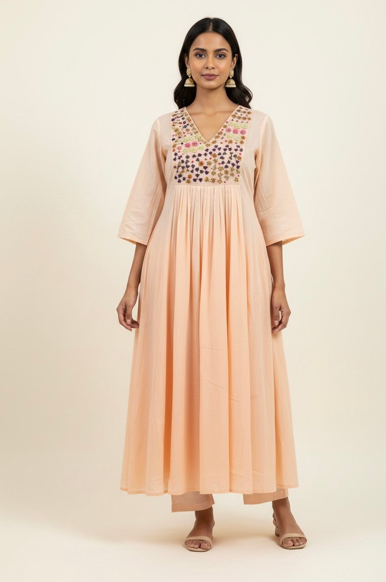 Pure Mul Chanderi Three Piece Dupatta Set MLC002