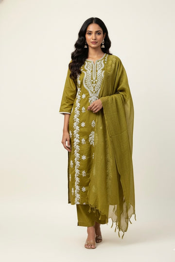 Pure Chanderi Silk With Embroidery Dupatta Set CHS001