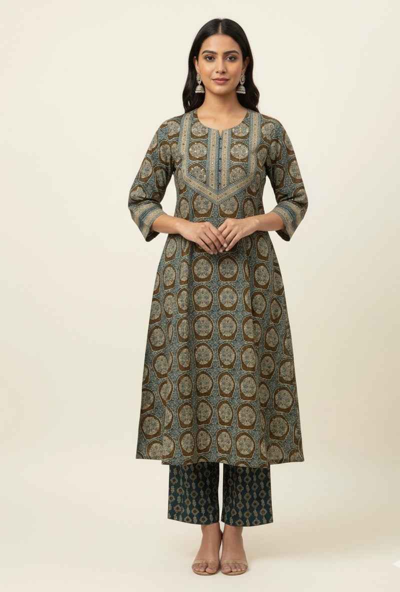 Pure Cotton Three Piece Dupatta Set CS0135