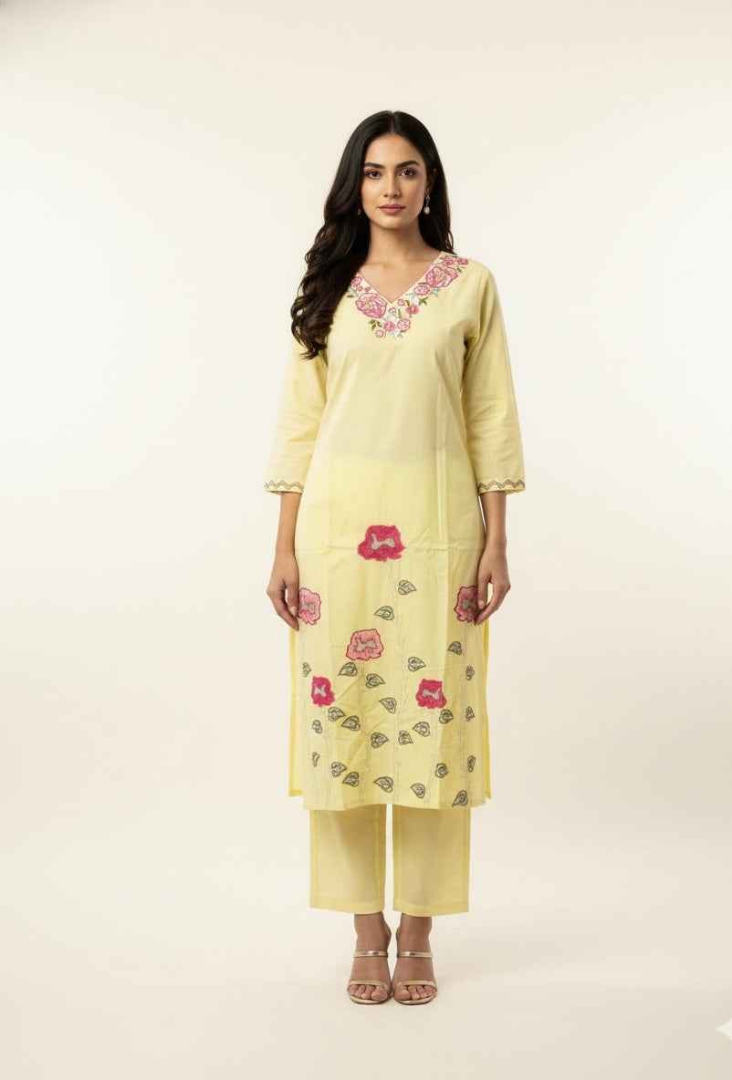 Pure Mul Cotton Three Piece Dupatta Set