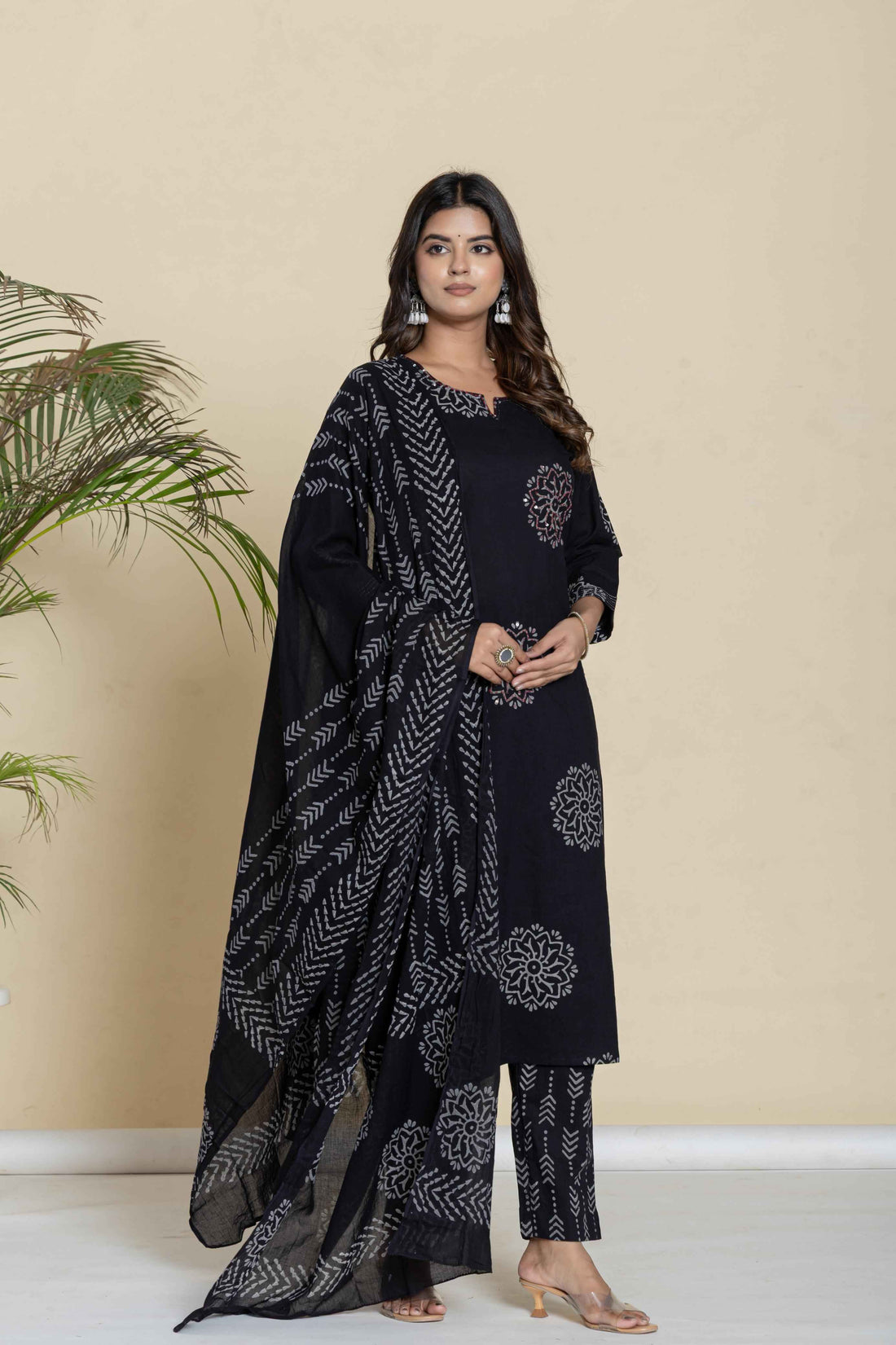 Pure Cotton Block Print Dupatta Set