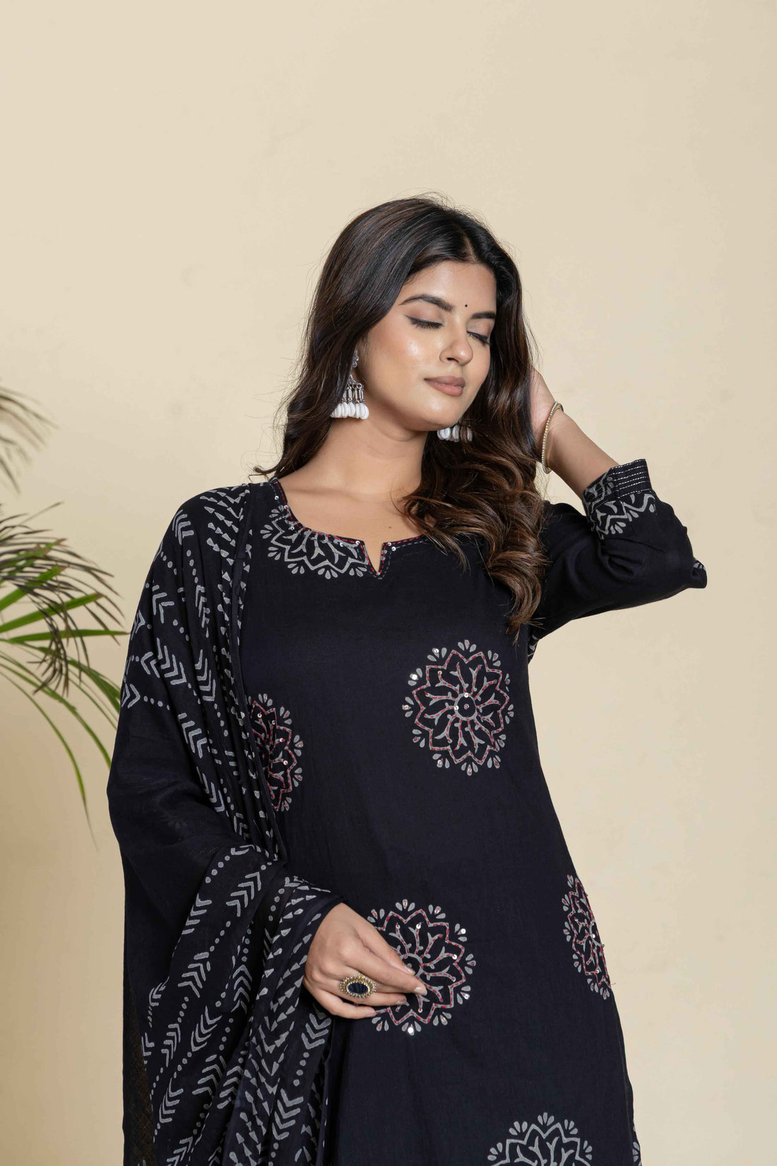Pure Cotton Block Print Dupatta Set