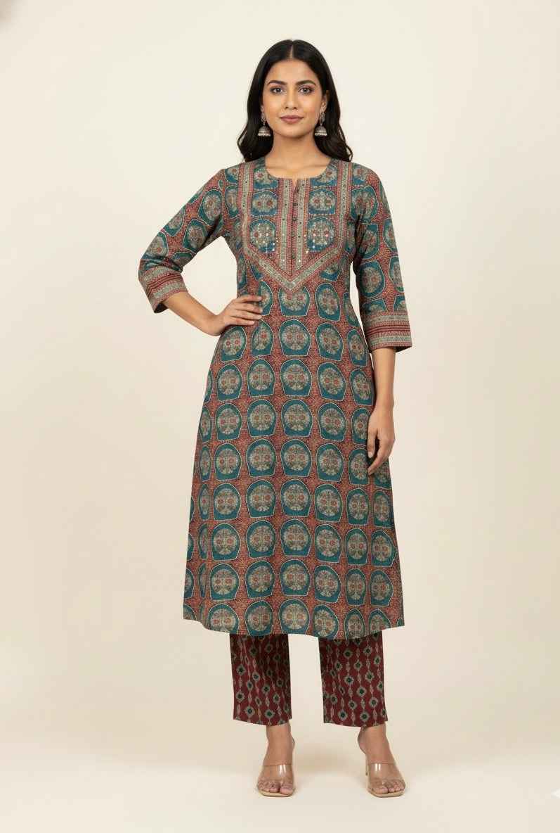 Pure Cotton Three Piece Dupatta Set CS0135