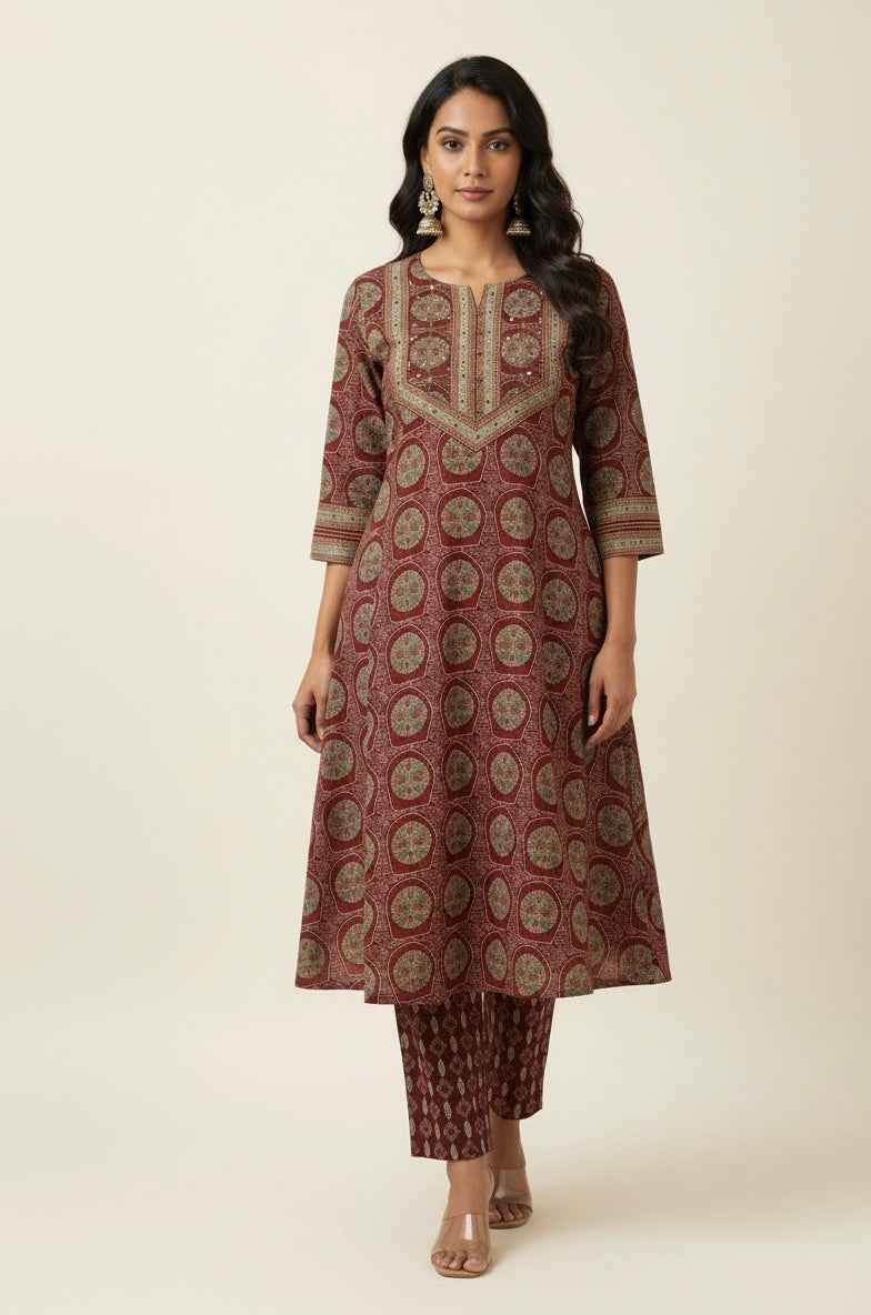 Pure Cotton Three Piece Dupatta Set CS0135