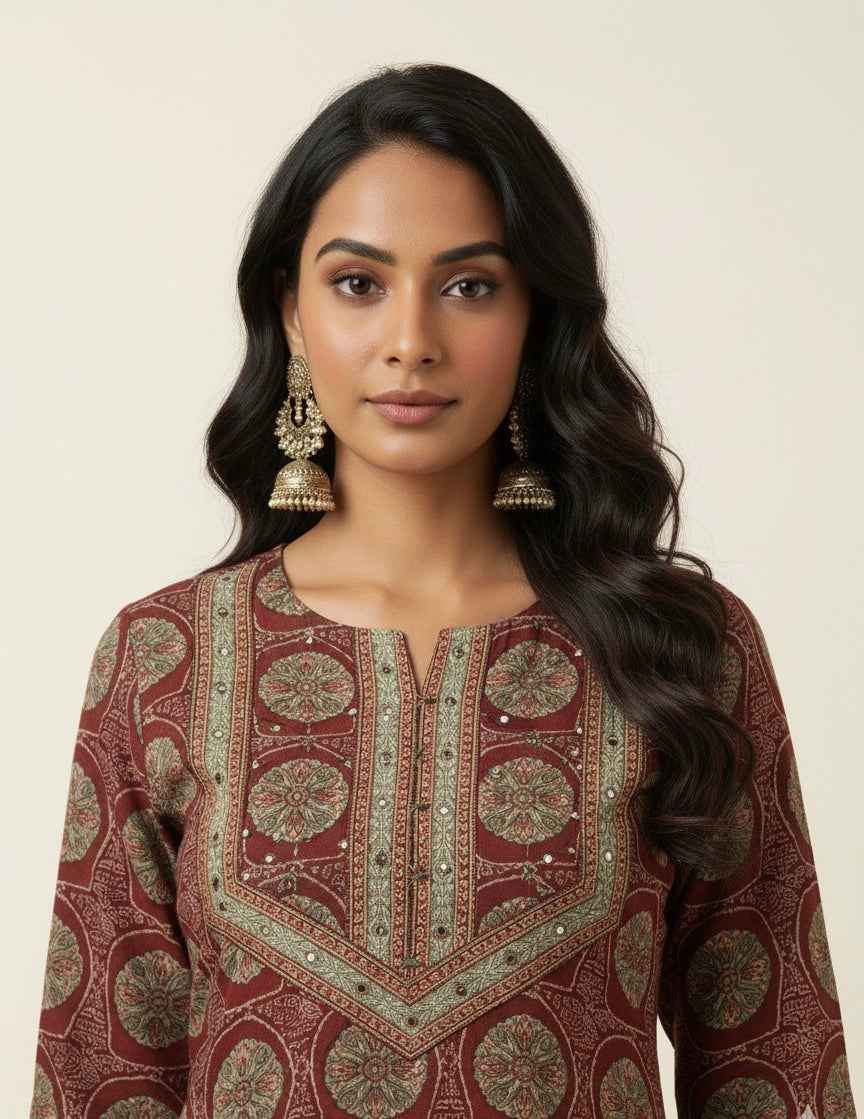 Pure Cotton Three Piece Dupatta Set CS0135