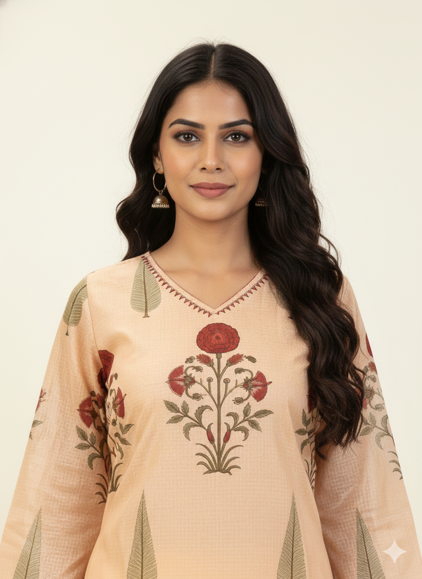 Kota Doriya Floral Print  Dupatta Set LC087