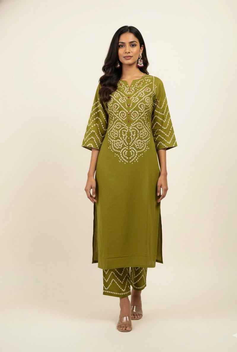 Pure Cotton Bandhej Print Dupatta Set CS0138