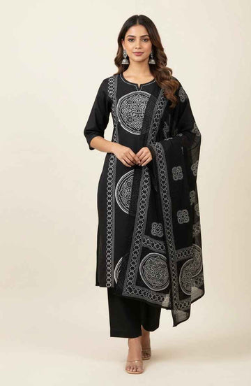 Pure Cotton Bandhaj Print Dupatta Set CS0139