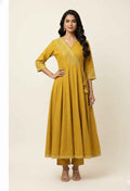 Pure Mul Cotton A Line Anarkali With Angrakha Style  Dupatta Set ANK028