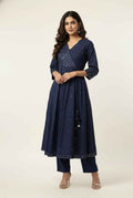 Pure Mul Cotton A Line Anarkali With Angrakha Style  Dupatta Set ANK028
