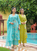 Pure Cotton A Line Dupatta Set With Kota Doriya
