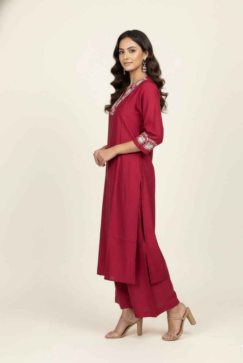 Pure Muslin Two piece With Palazzo