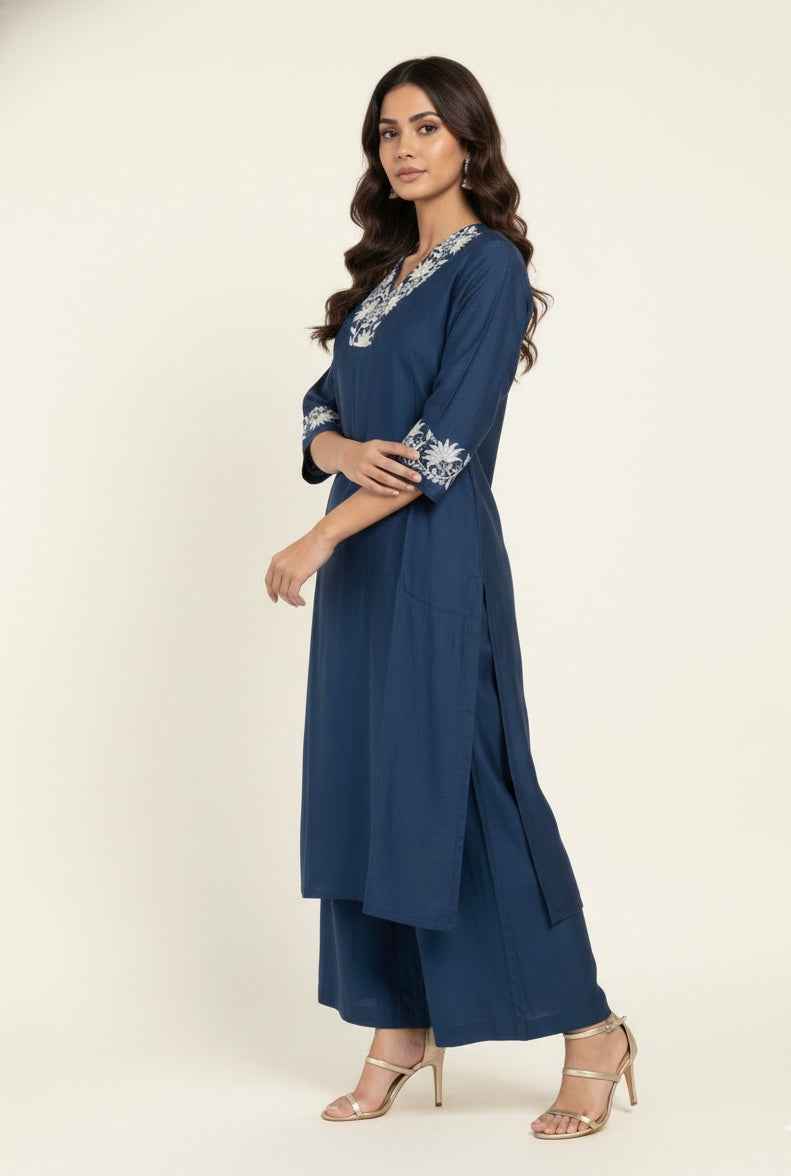 Pure Muslin Two piece With Palazzo