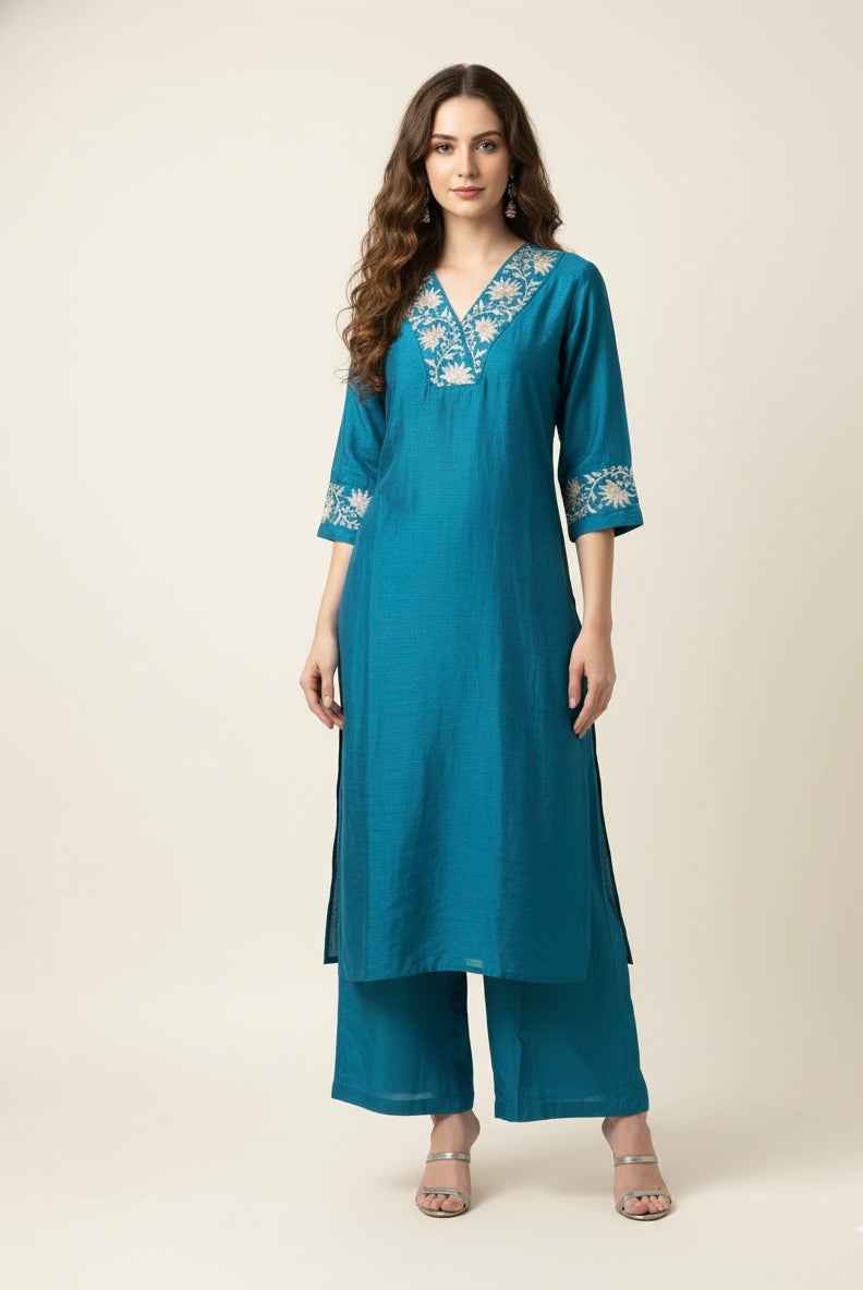 Pure Muslin Two piece With Palazzo