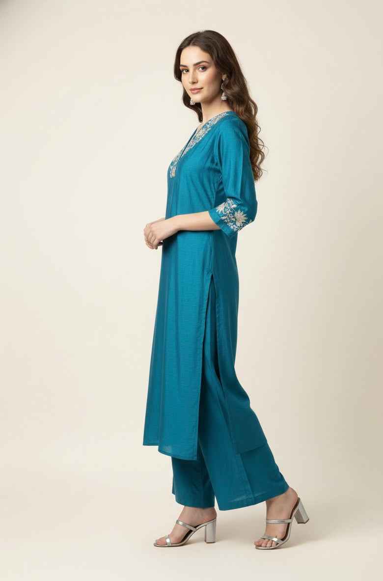 Pure Muslin Two piece With Palazzo