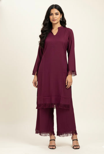 Solid Base Two Piece Pant Set  LC072