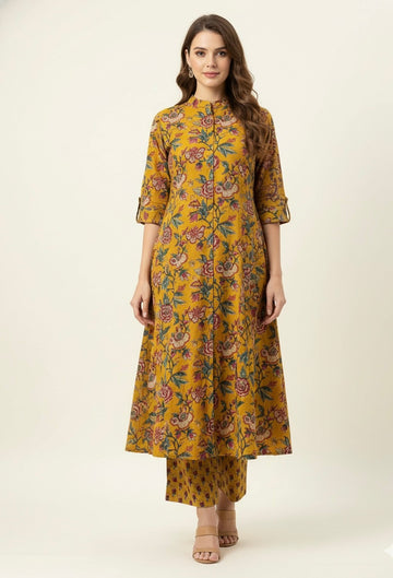 Floral Print Pure Cotton Two Piece Pant Set  LC068