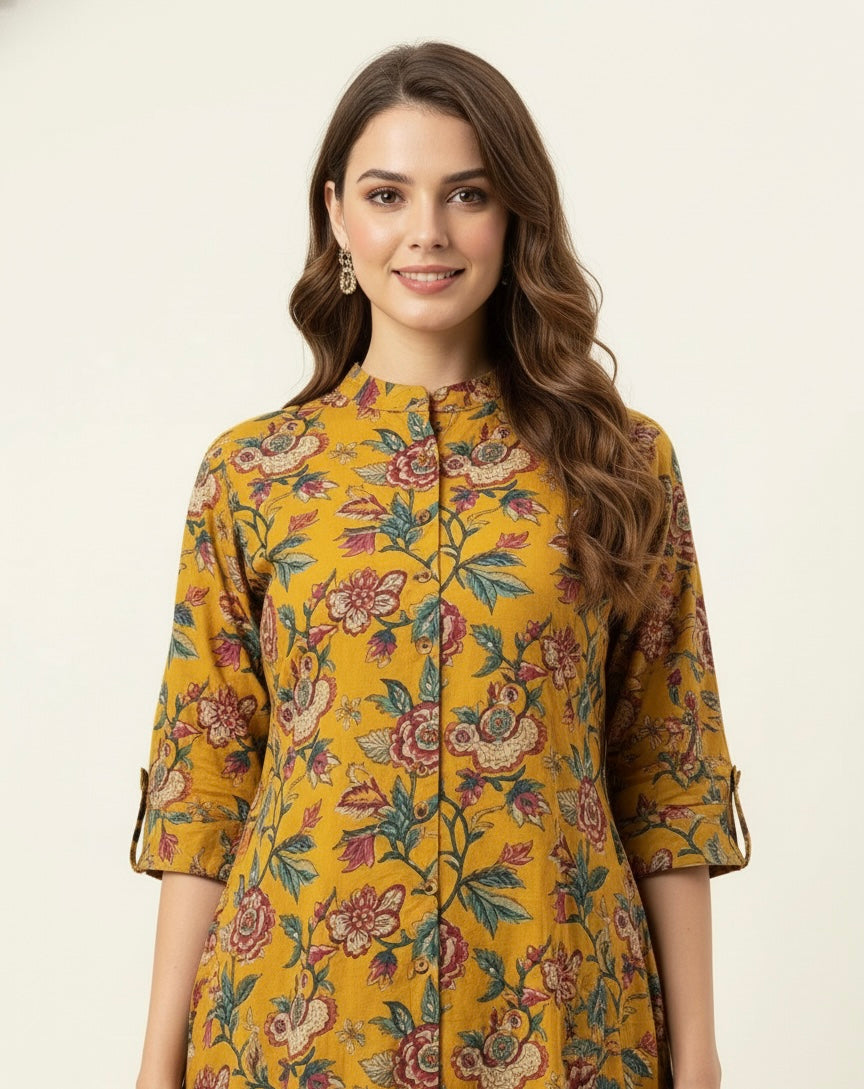 Floral Print Pure Cotton Two Piece Pant Set  LC068