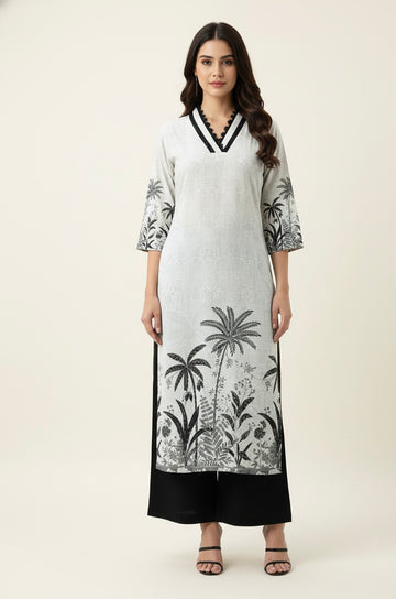 Hand Block Two Piece Pant Set   LC080