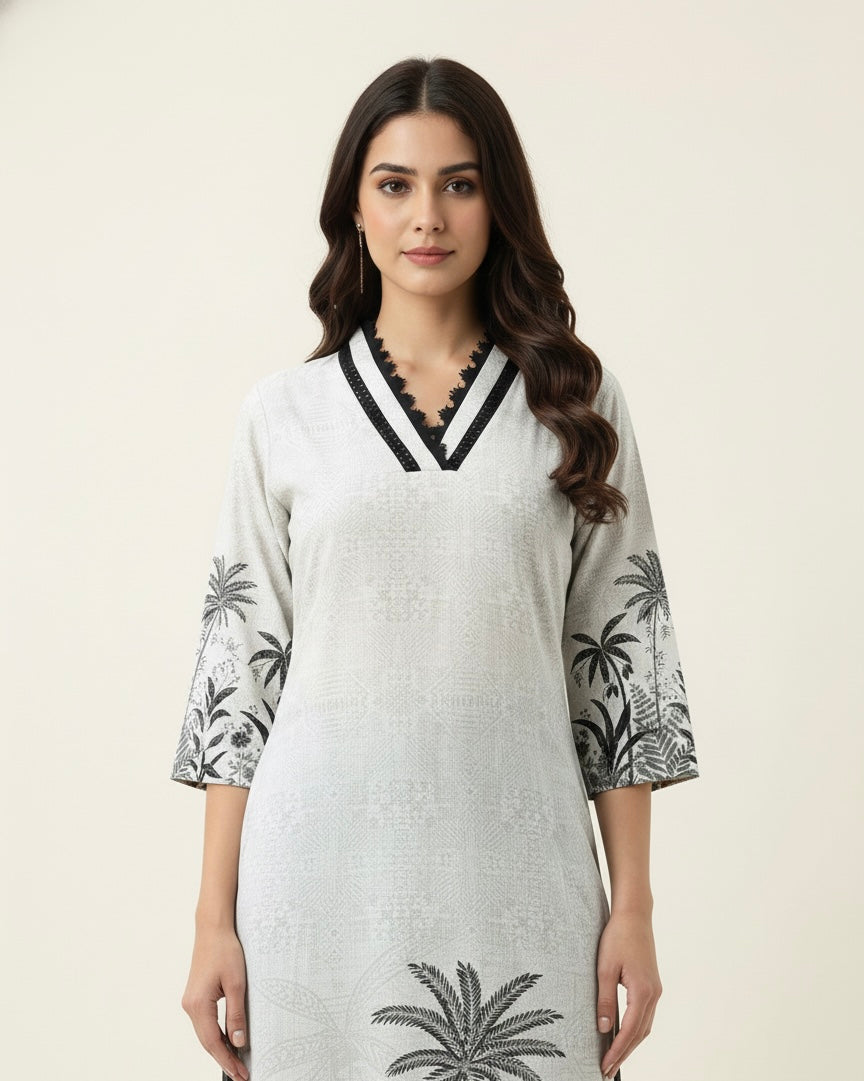 Hand Block Two Piece Pant Set   LC080