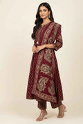Pure Cotton A Line Block Print Dupatta Set CS0141
