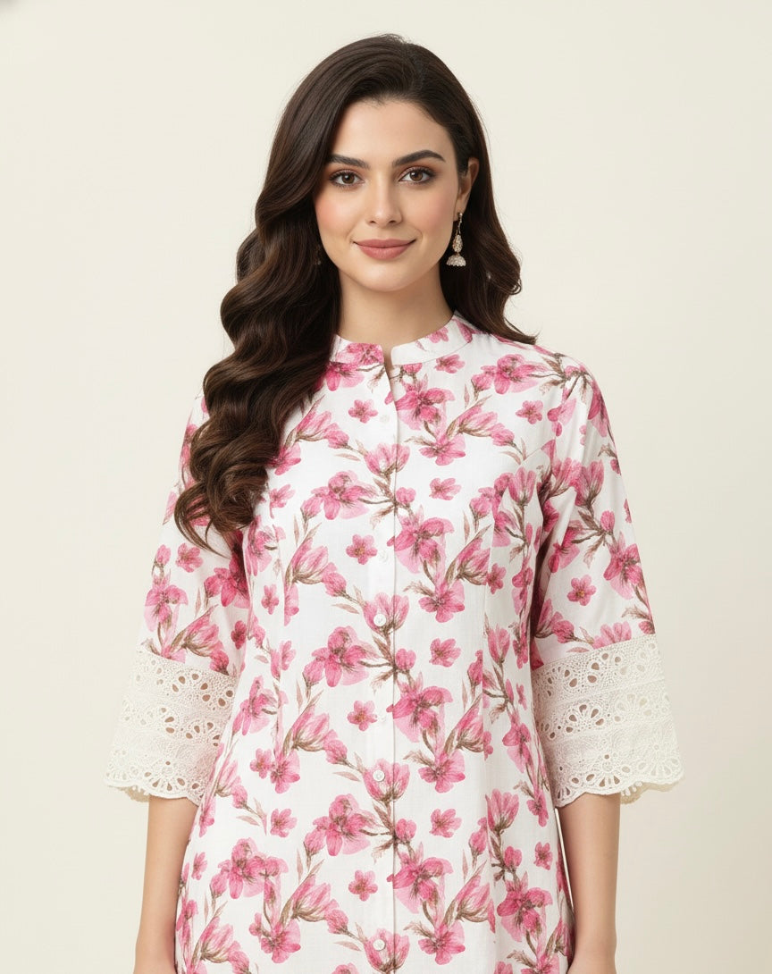 Floral Print Two Piece Pant Set  LC085