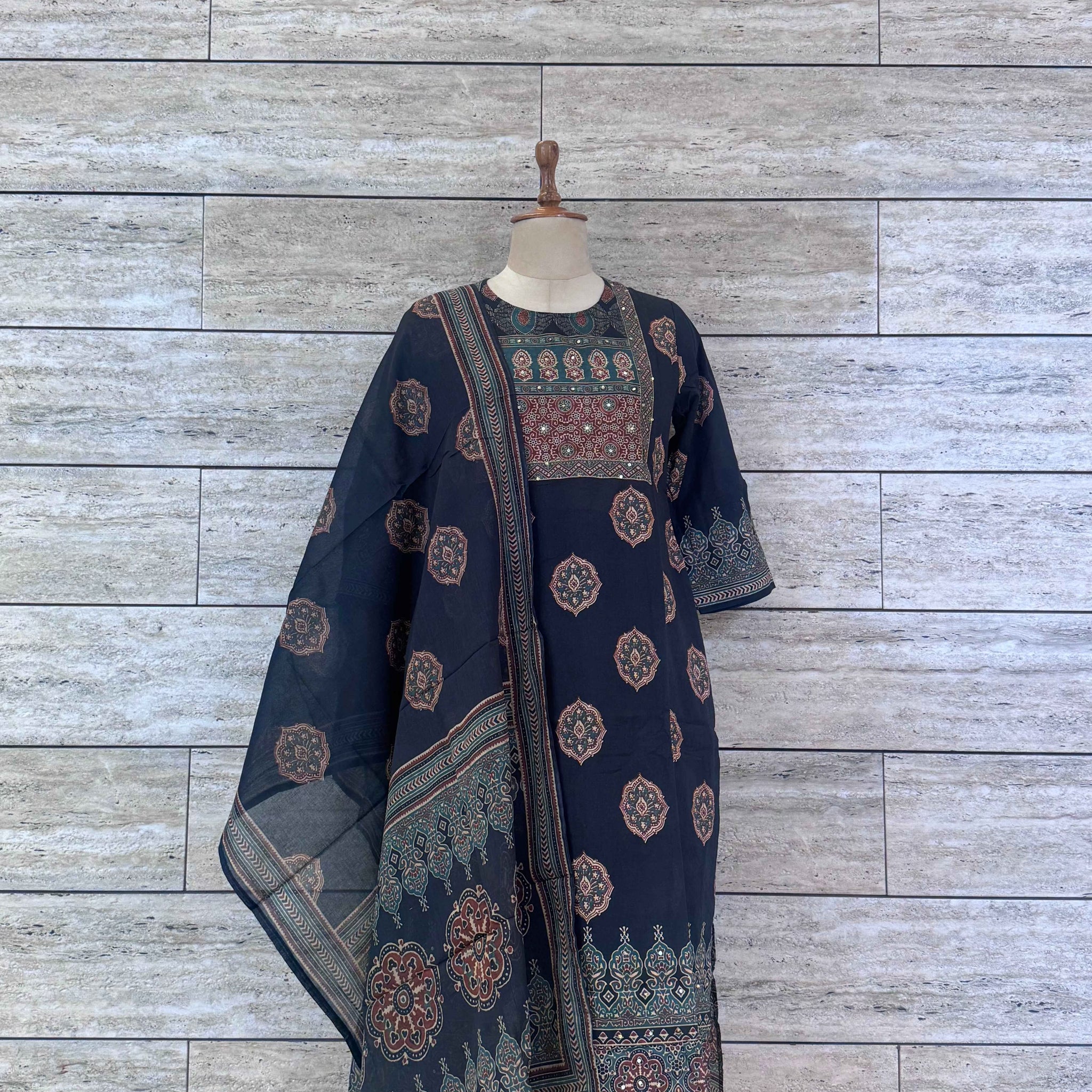 Ajrakh print Cotton suit.